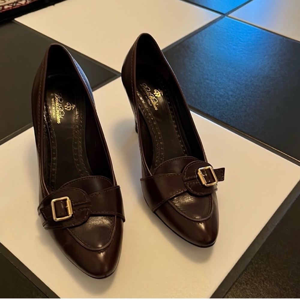 Brooks Brothers Leather Buckle Pumps
